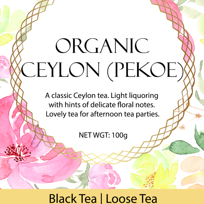 Organic Ceylon (Pekoe) Tea